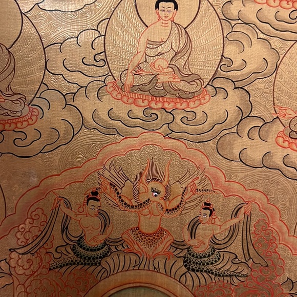 Hand-painted Gold Leaf Buddha—professionally framed in museum glass - Picture 5 of 6